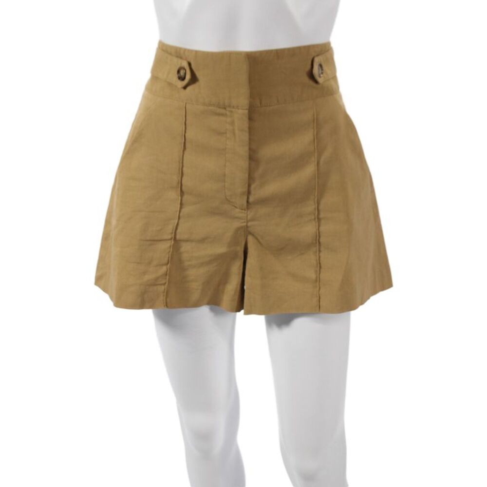 Veronica Beard Womens Chino Shorts Brown Linen Size 4